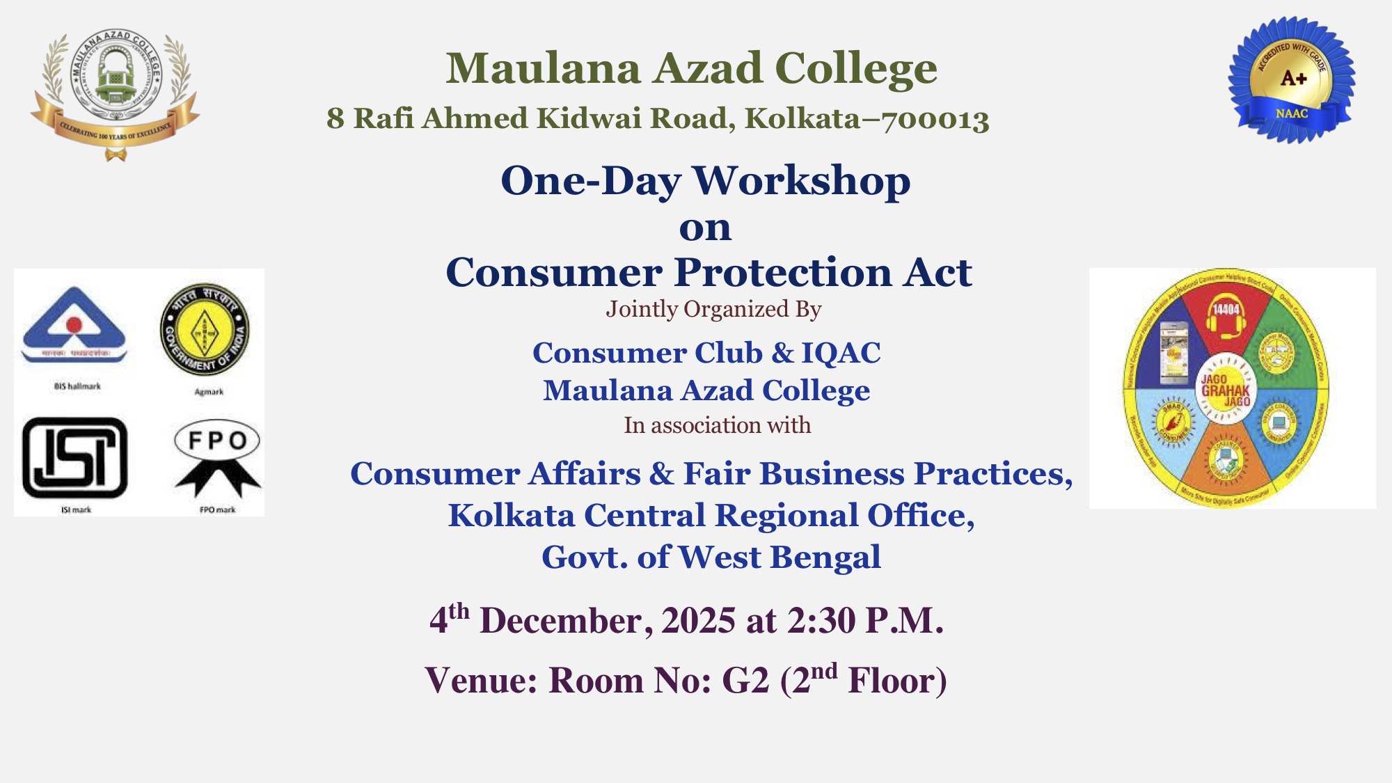 One-Day Workshop on Consumer Rights and Protection